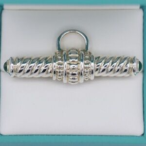 925 Green Onyx Twisted Pin 2” Brooch